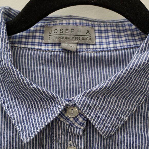 Stripe & Gingham Pattern Block Button Up with Front Tie - Picture 5 of 7